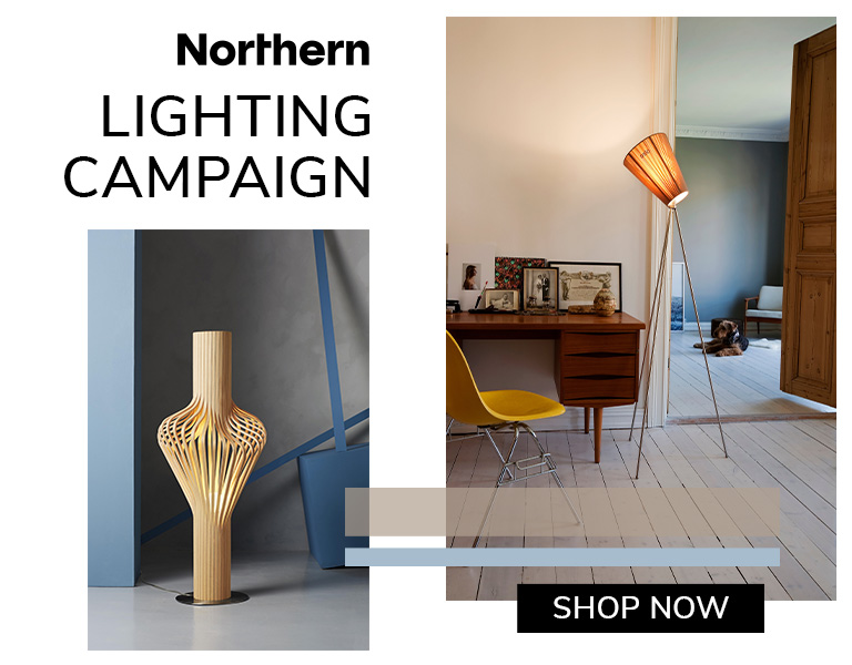 Wooden floor lamp in warm lighten interior